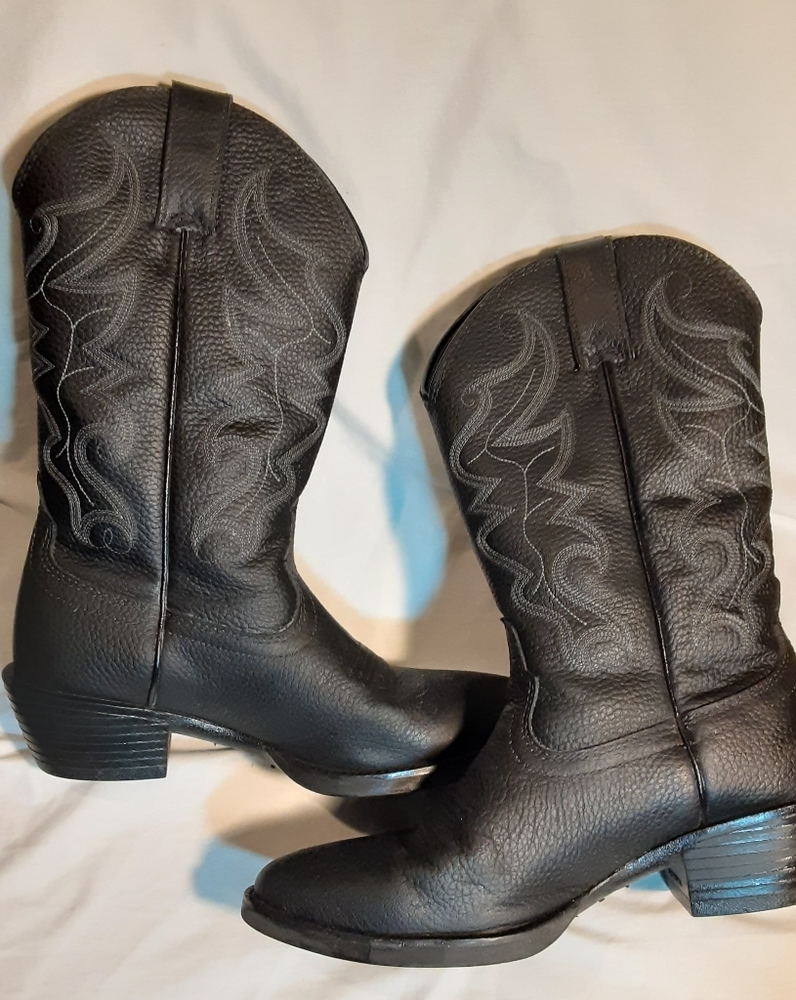 Justin Classic Western Size 8D Black Cowboy Boots